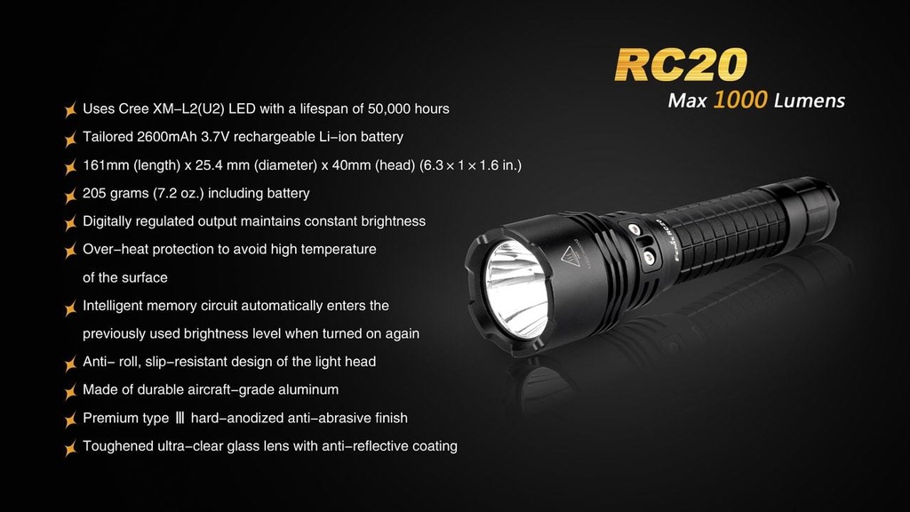 Lampe de poche LED RC20 Fenix