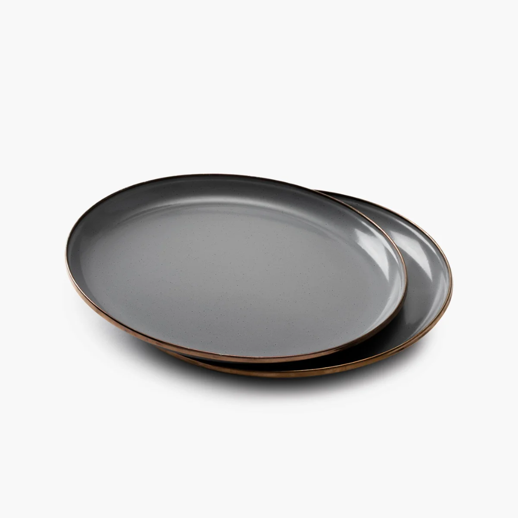 Salatteller, 2er Set, Slate Grey Enamelware Dining Collection Barebones