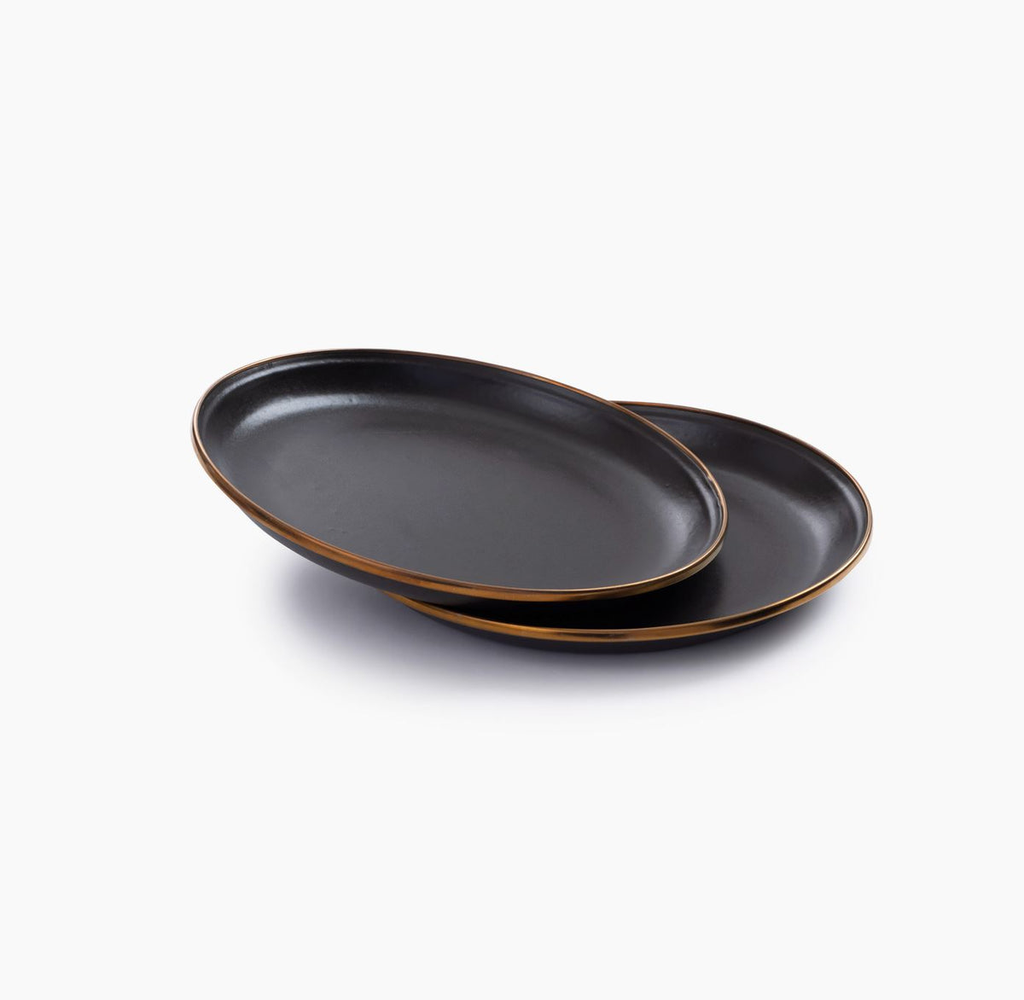 Petites assiettes Enamel, set de 2, charcoal, Barebones