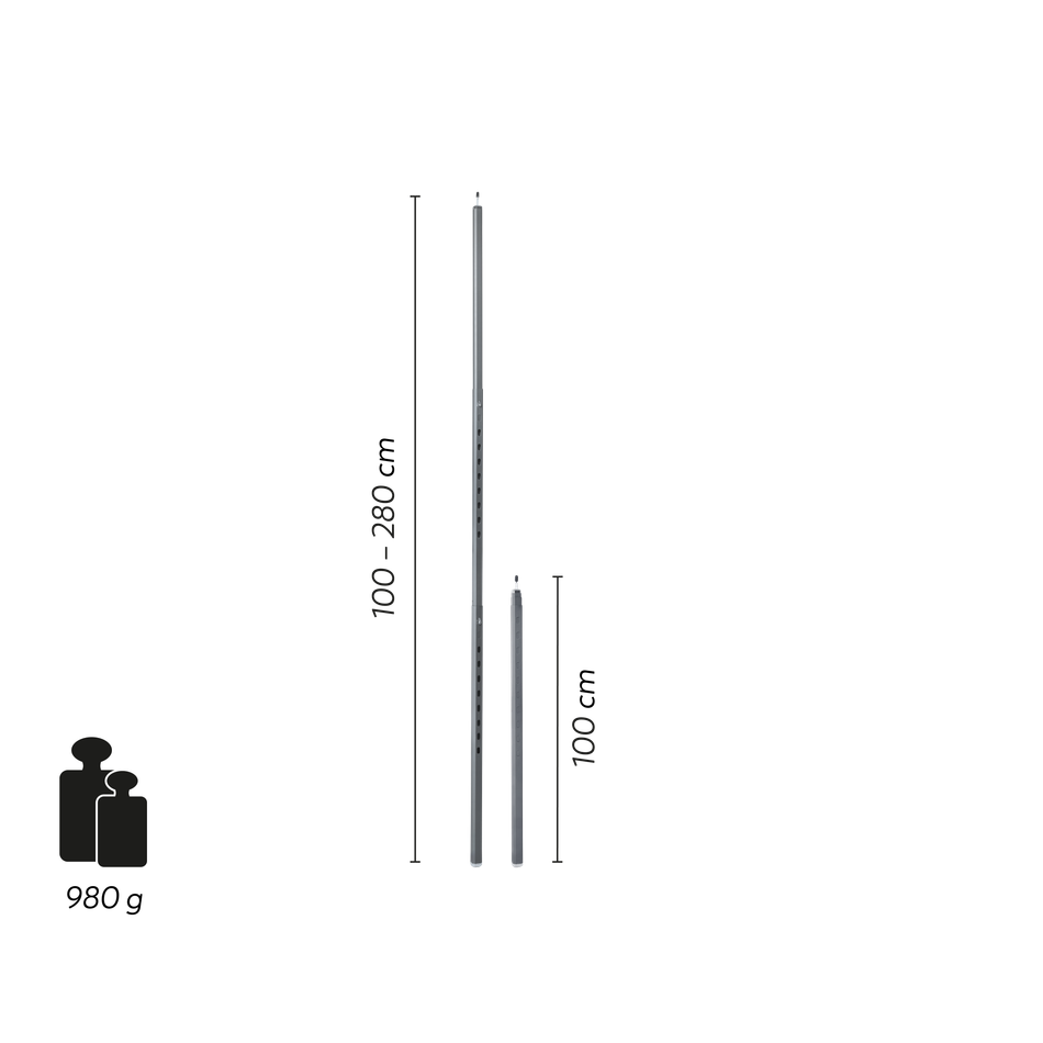 Barre Barande L Tarp pole 2.8 m, Groenberg